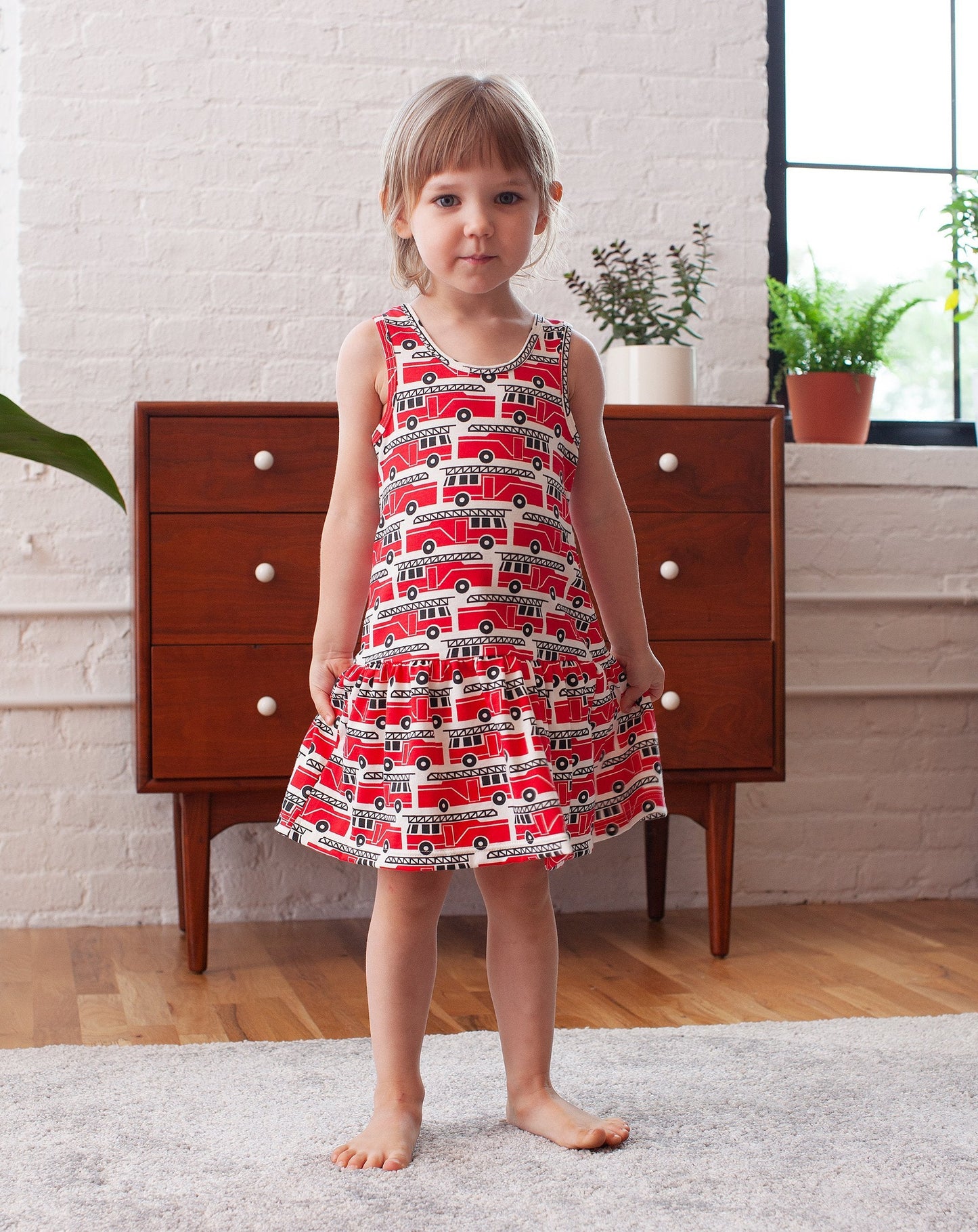 Valencia Dress - Strawberries Red & Green