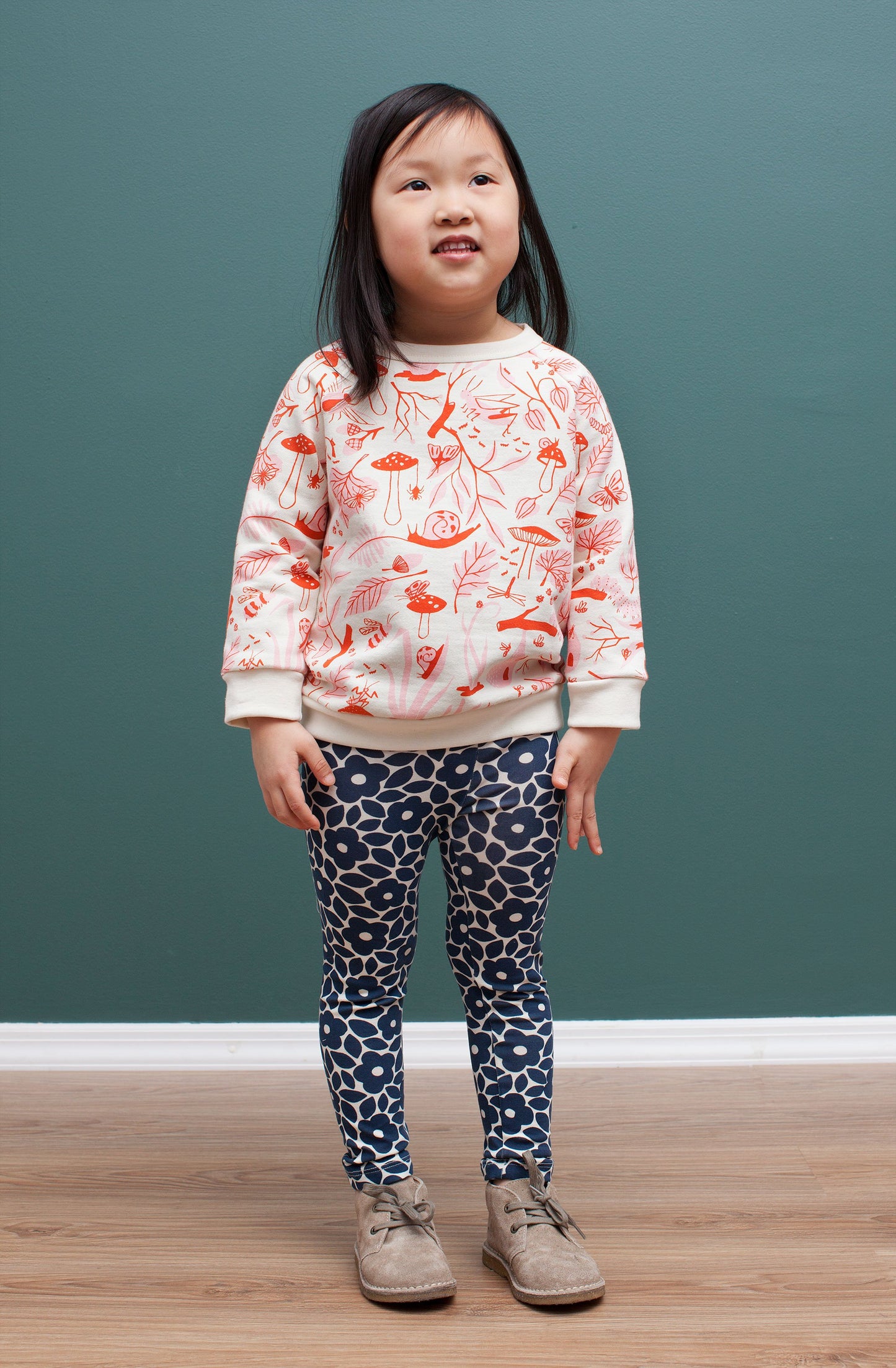 Leggings - Berries Red & Grey