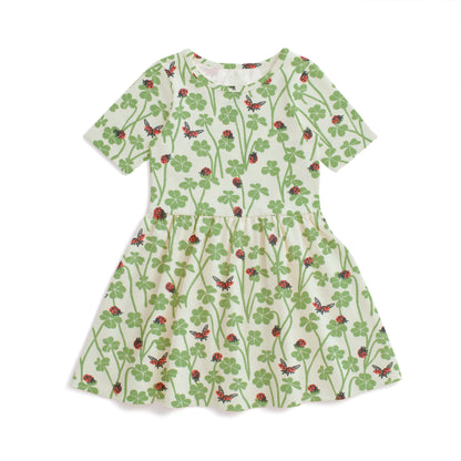 Alberta Dress - Clover & Ladybugs Green