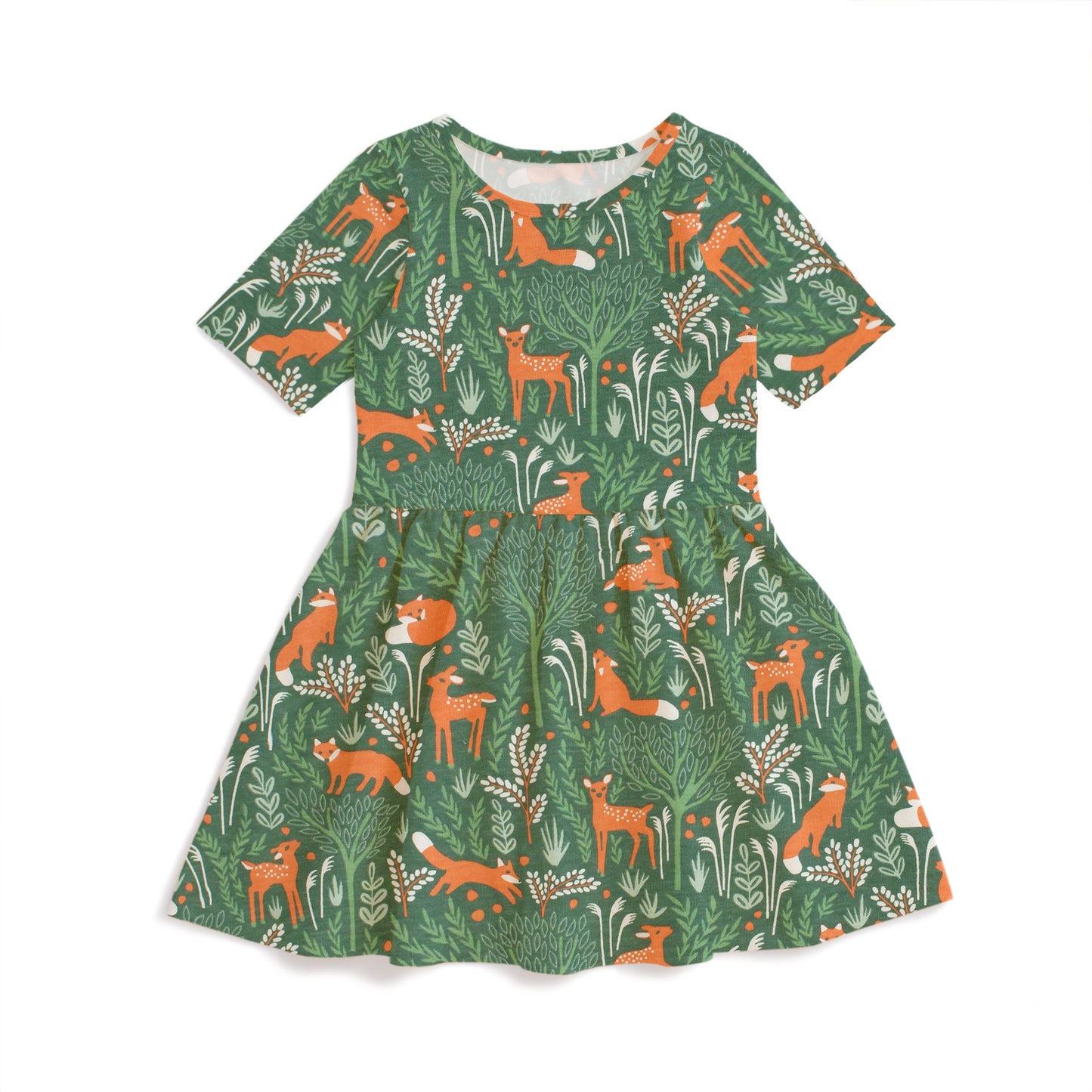 Alberta Dress - Deer & Foxes Green