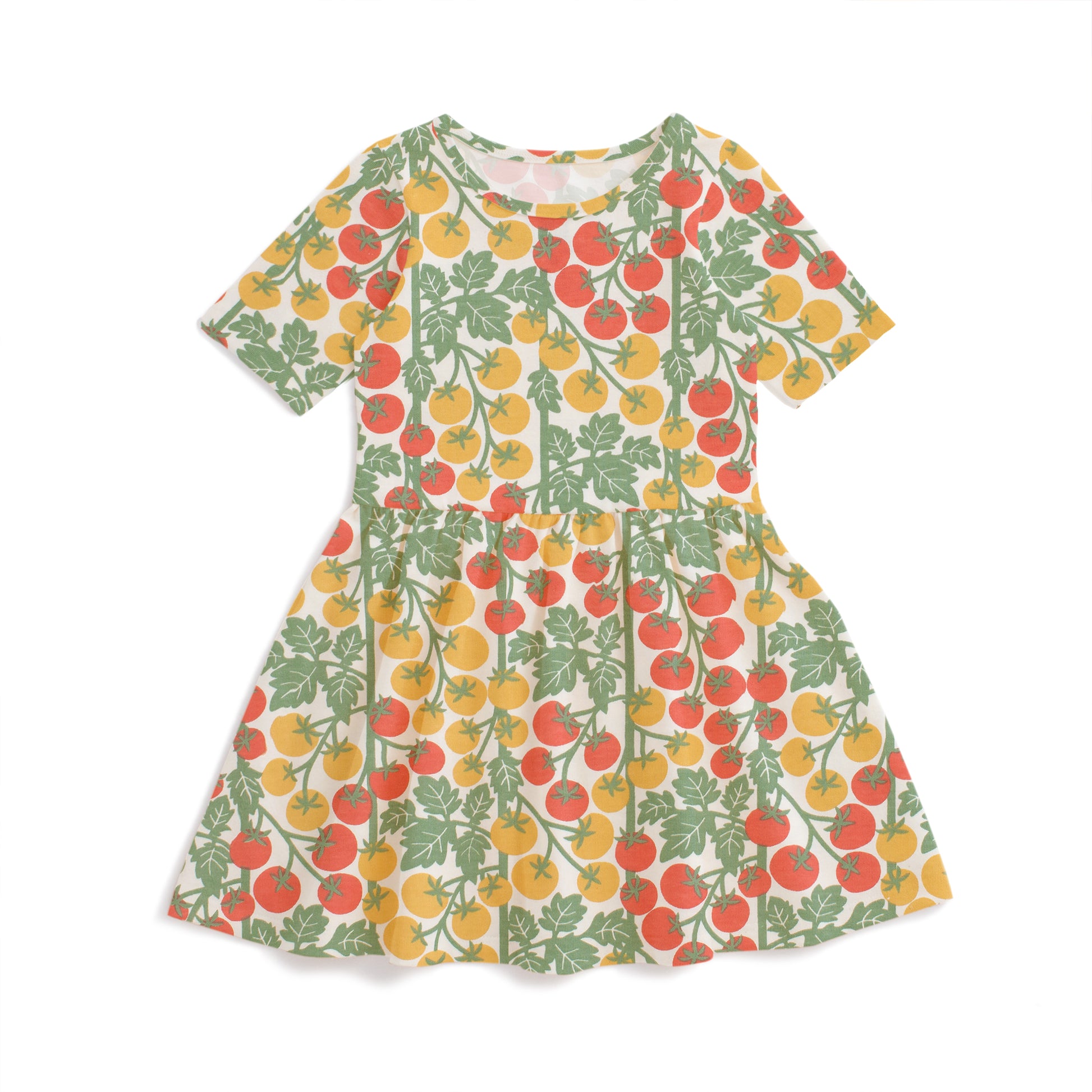 Kids Alberta Dress - Tomato Vines Red & Yellow 3T Kids Alberta Dress - Tomato Vines Red & Yellow 3T