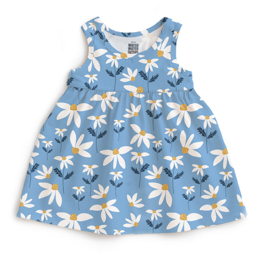 Alna Baby Dress - Daisies Blue