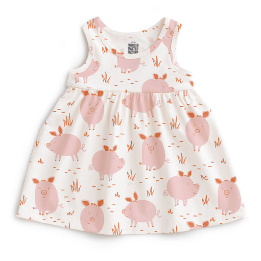 Alna Baby Dress - Pigs Pink
