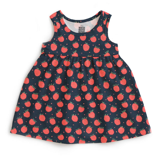 Alna Baby Dress - Raspberries Night Sky