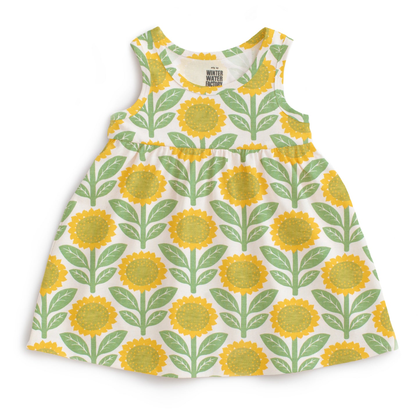 Alna Baby Dress - Sunflowers Green