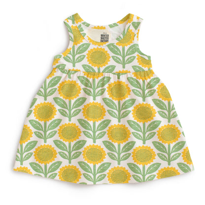 Alna Baby Dress - Sunflowers Green