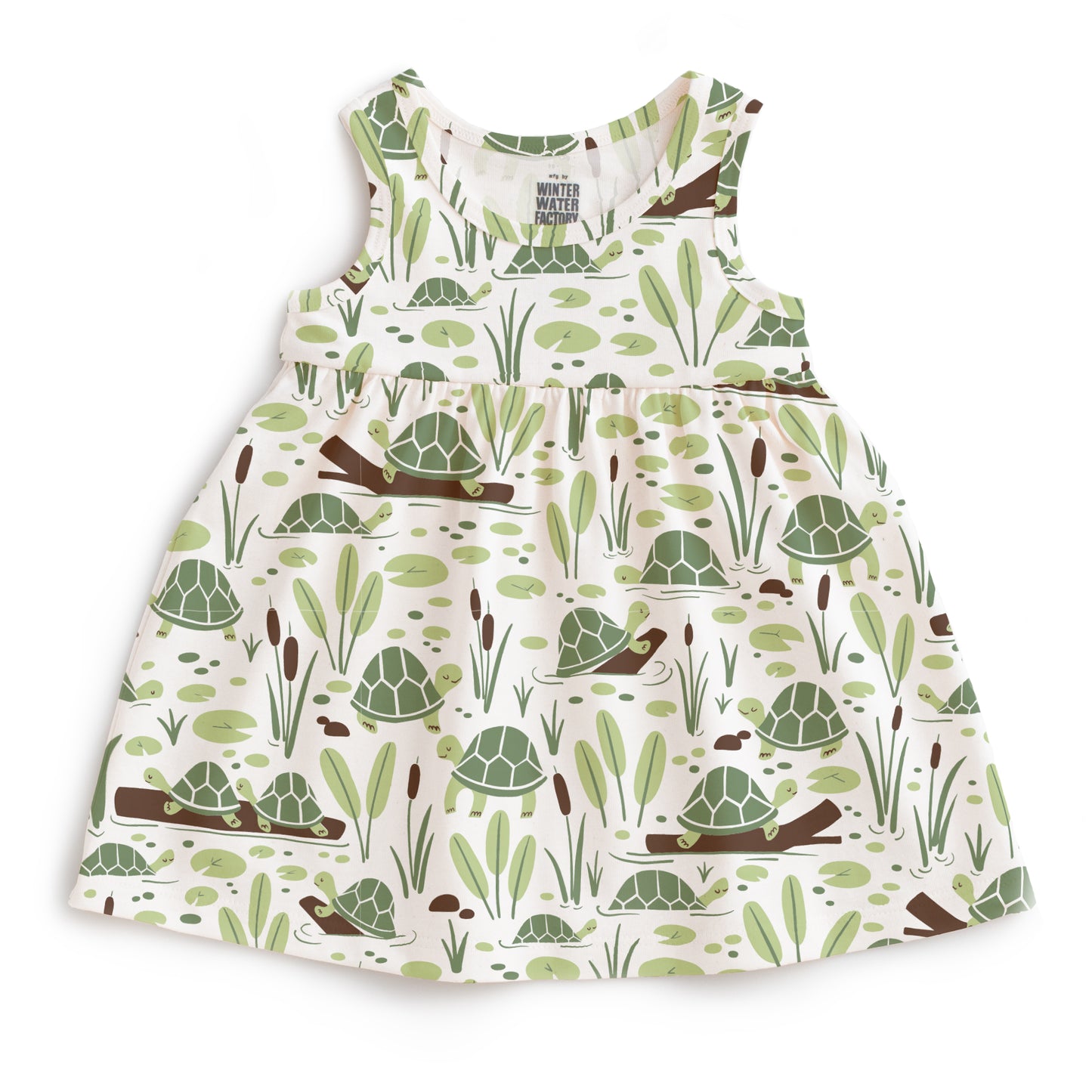 Alna Baby Dress - Turtles Green