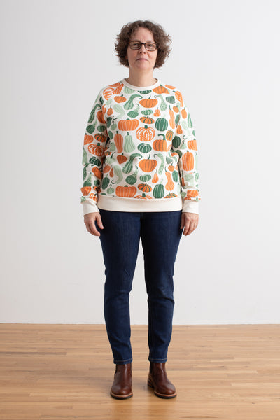Adult Sweatshirt - Gourds & Pumpkins Green & Orange