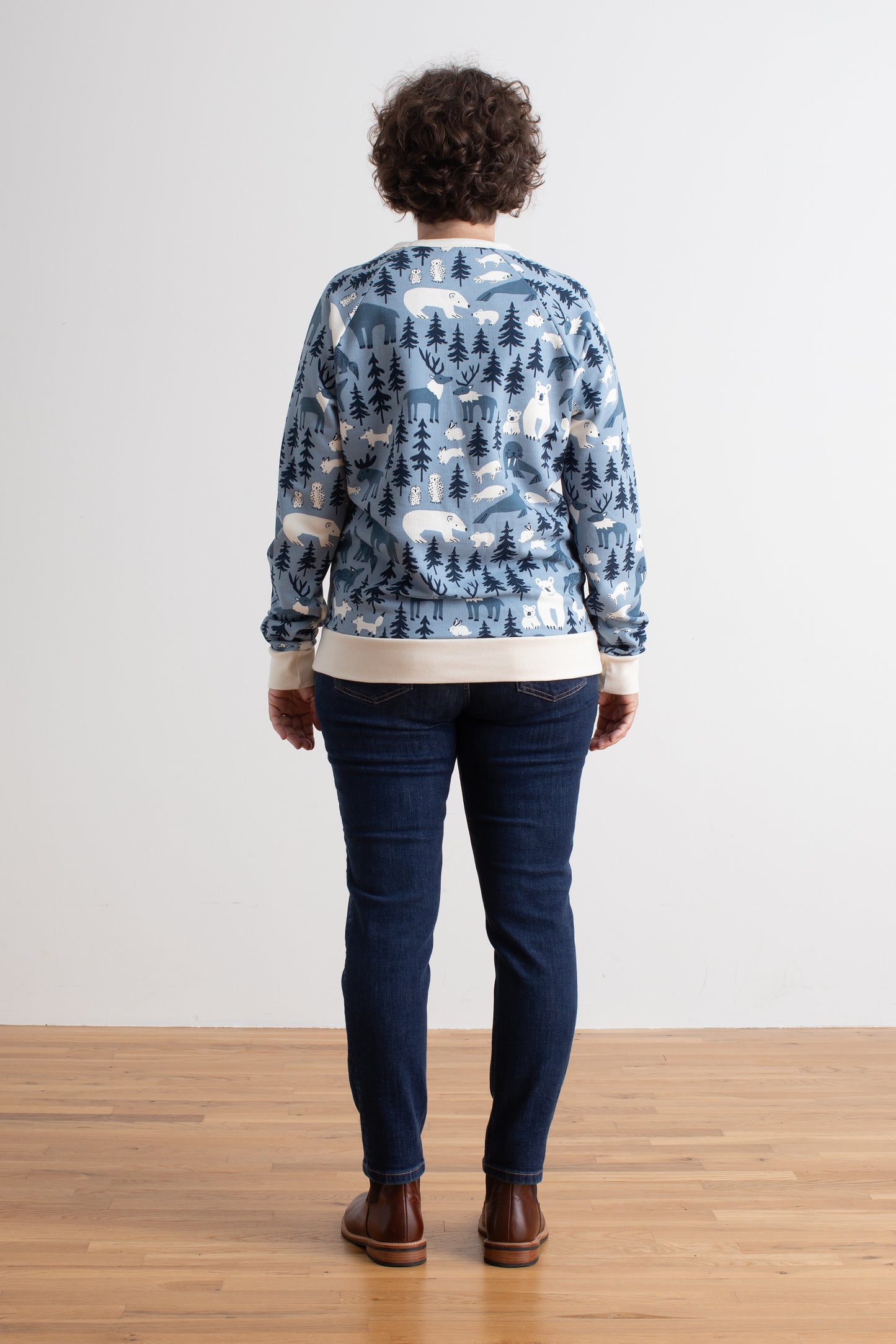 Adult Sweatshirt - Northern Animals Mountain Blue