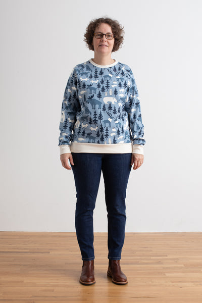 Adult Sweatshirt - Northern Animals Mountain Blue