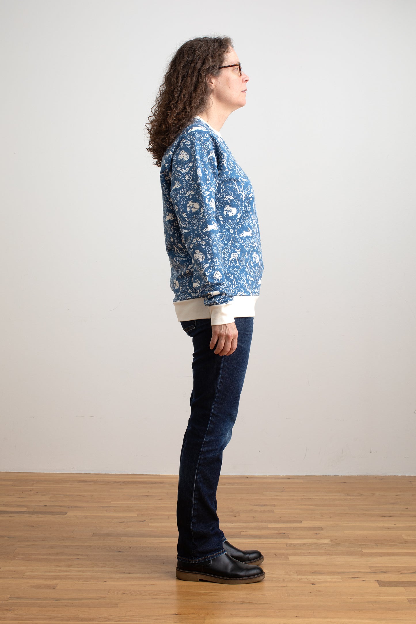 Adult Sweatshirt - Animal Tapestry Blue