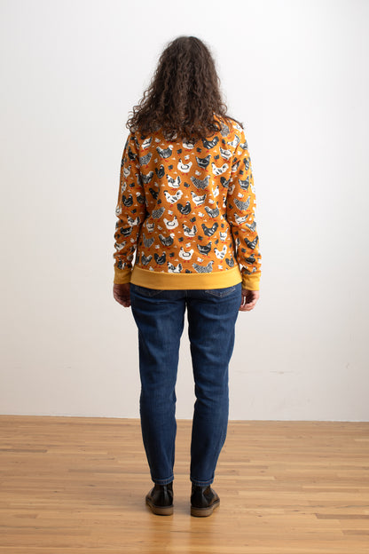 Adult Sweatshirt - Chicken Family Gold