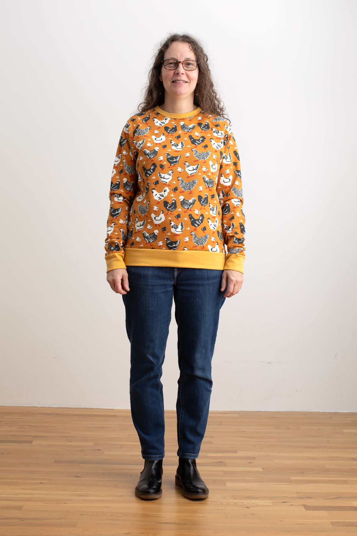 Adult Sweatshirt - Chicken Family Gold