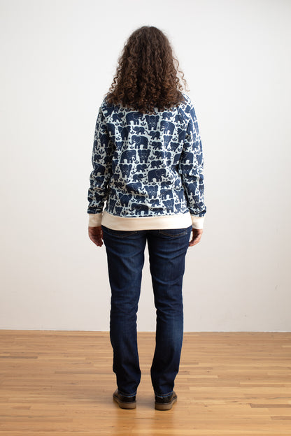 Adult Sweatshirt - Elephant Herd Navy