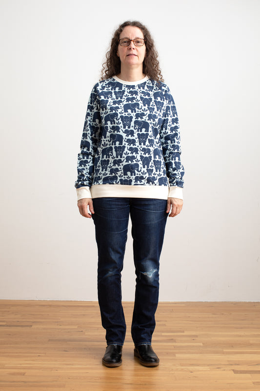 Adult Sweatshirt - Elephant Herd Navy