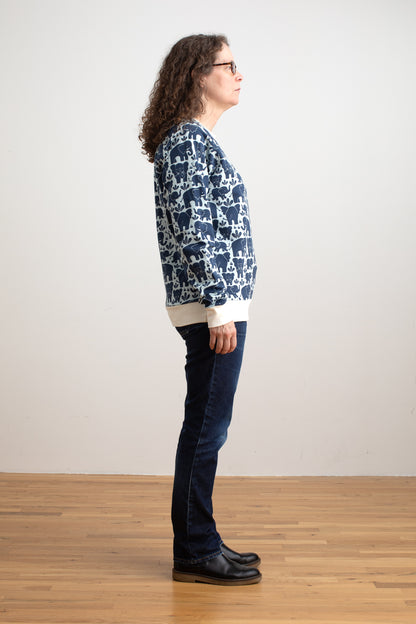Adult Sweatshirt - Elephant Herd Navy