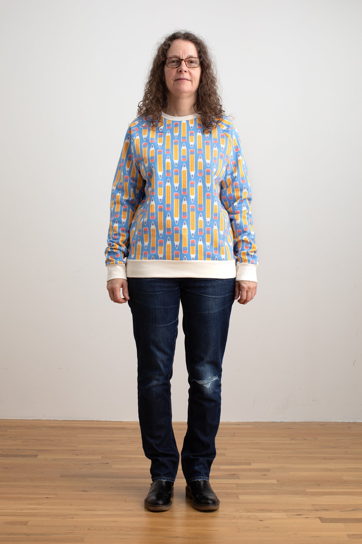 Adult Sweatshirt - Pencils Blue