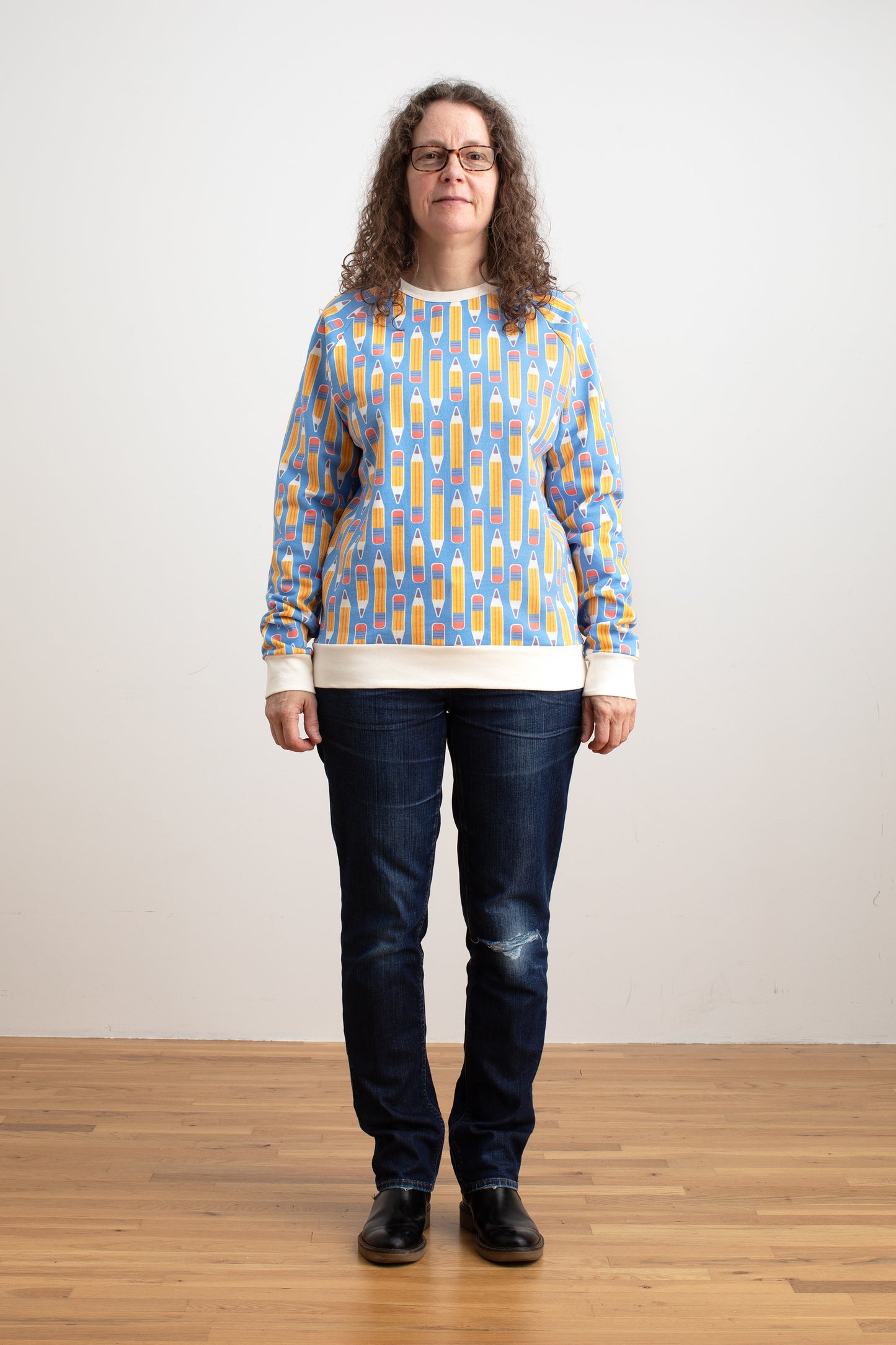 Adult Sweatshirt - Pencils Blue