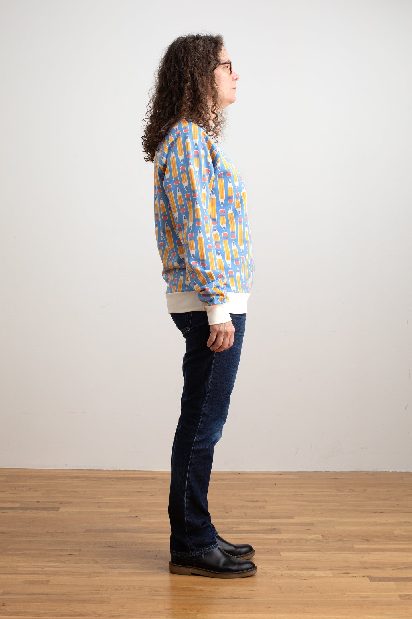 Adult Sweatshirt - Pencils Blue