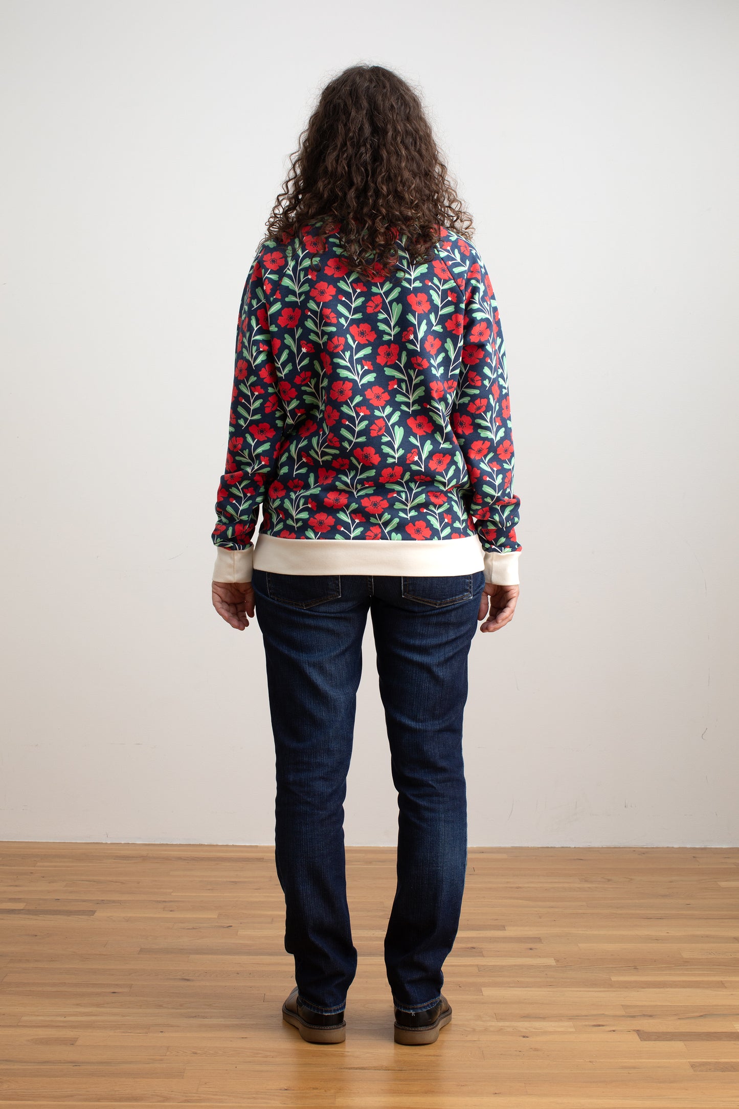 Adult Sweatshirt - Poppies Navy