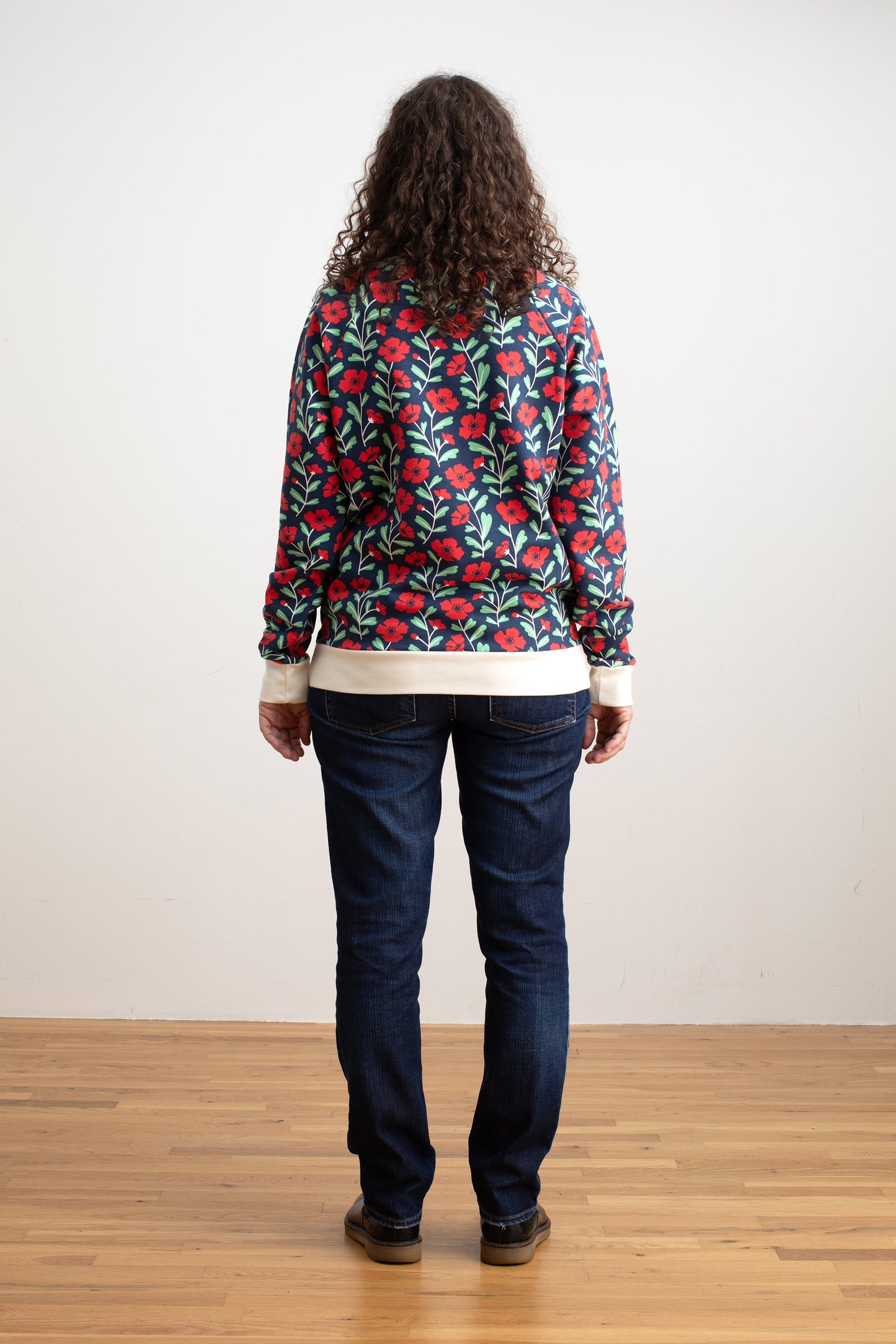 Adult Sweatshirt - Poppies Navy