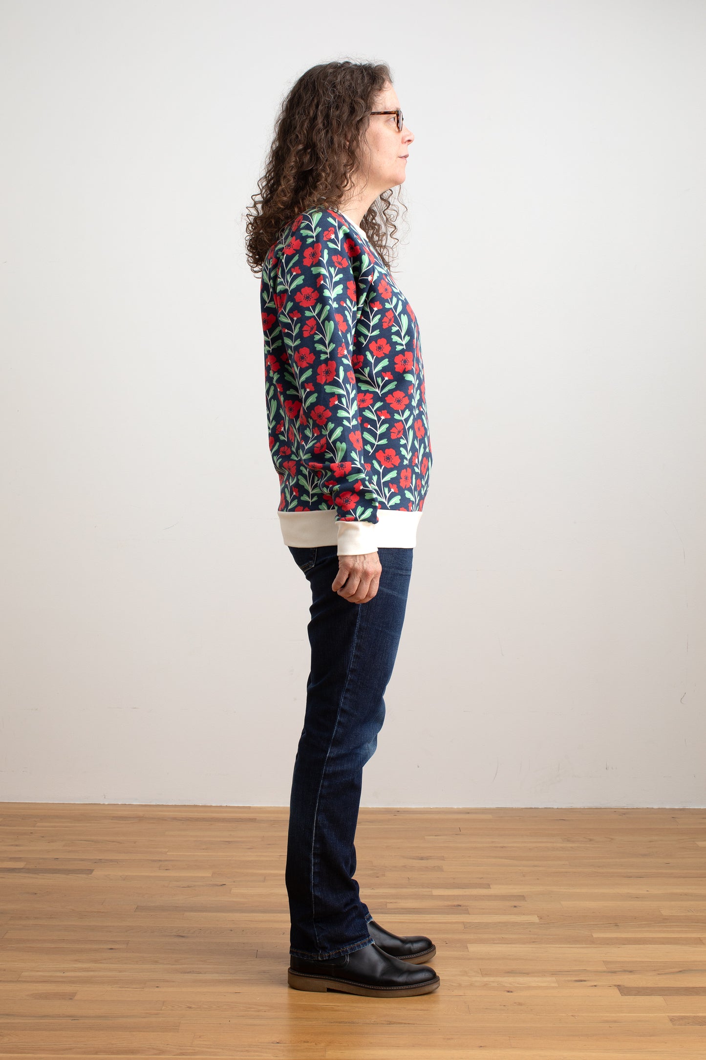 Adult Sweatshirt - Poppies Navy