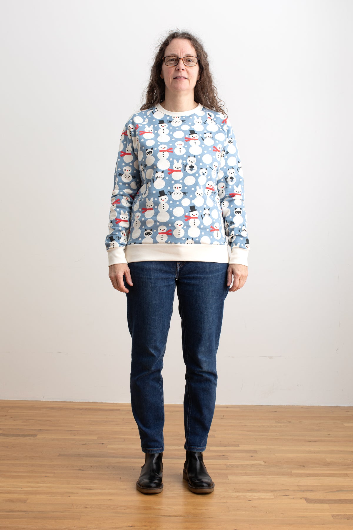Adult Sweatshirt - Snow Creatures Blue