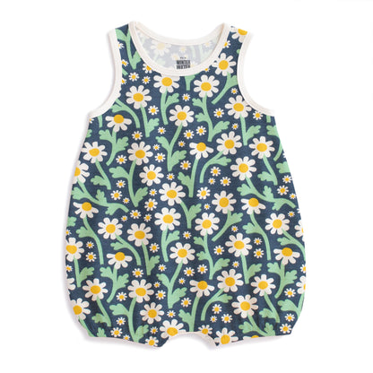 Bubble Romper - Bold Daisies Navy