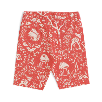 Bike Shorts - Animal Tapestry Red