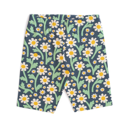 Bike Shorts - Bold Daisies Navy