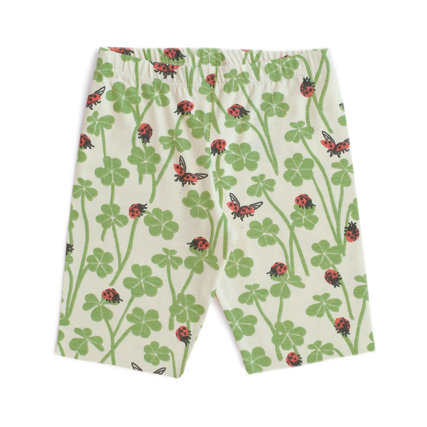 Bike Shorts - Clover & Ladybugs Green