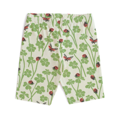 Bike Shorts - Clover & Ladybugs Green