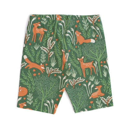 Bike Shorts - Deer & Foxes Green