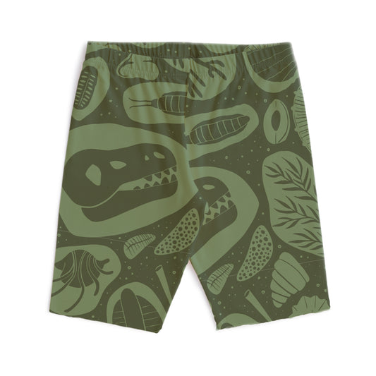 Bike Shorts - Fossils Green