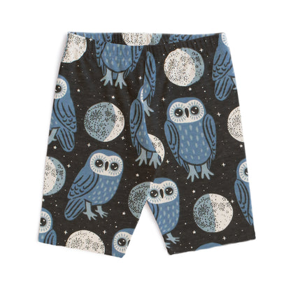 Bike Shorts - Midnight Owls Charcoal & Blue