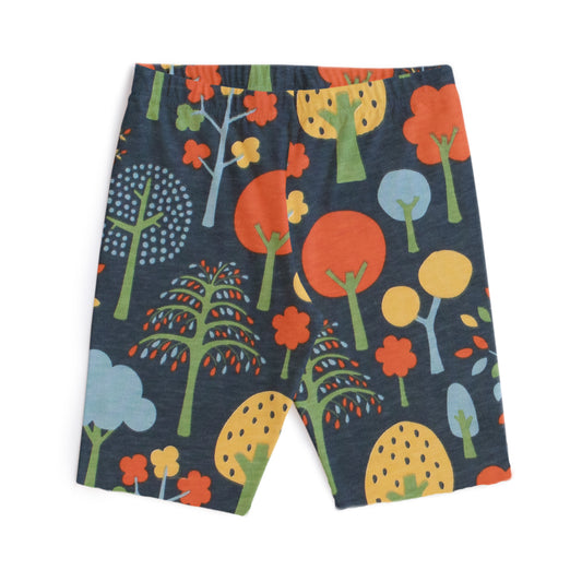 Bike Shorts - Trees Navy & Green