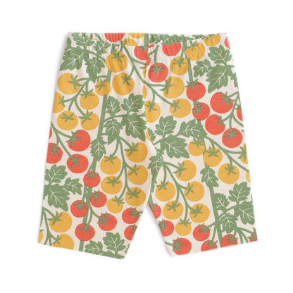 Bike Shorts - Tomato Vines Red & Yellow