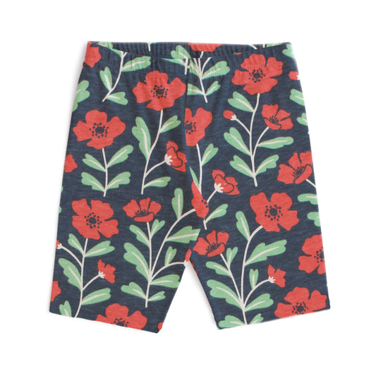 Bike Shorts - Poppies Navy