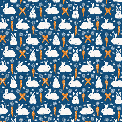 Bike Shorts - Bunnies & Carrots Navy