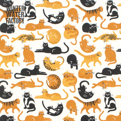 Fitted Crib Sheet - Cat Friends Gold & Yellow