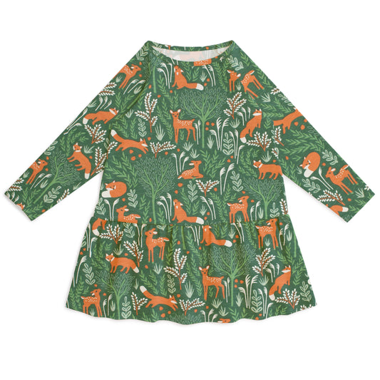 Chicago Dress - Deer & Foxes Green