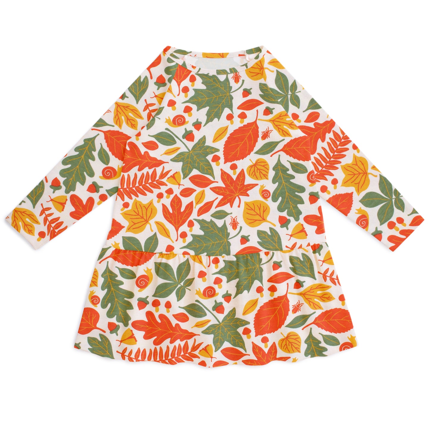 Chicago Dress - Leaves Yellow & Green