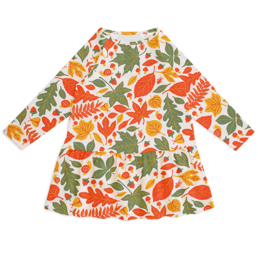 Chicago Dress - Leaves Yellow & Green