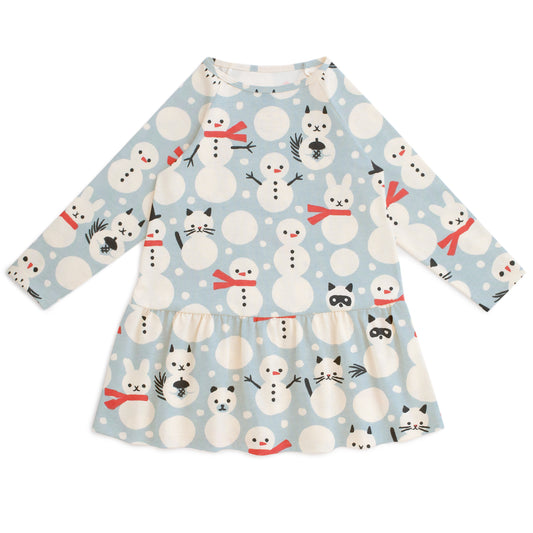 Chicago Dress - Snow Creatures Sky Blue