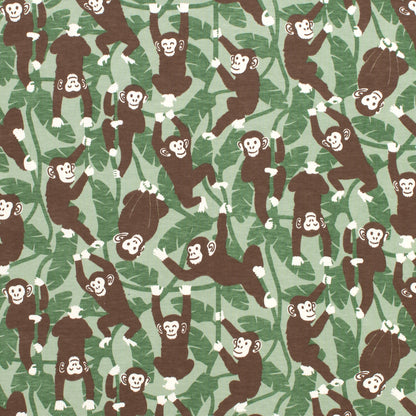 Alberta Dress - Chimpanzees Green