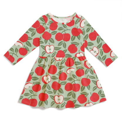 Calgary Dress - Apples Red & Green