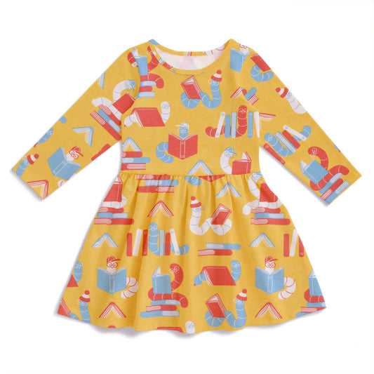 Calgary Dress - Bookworms Yellow