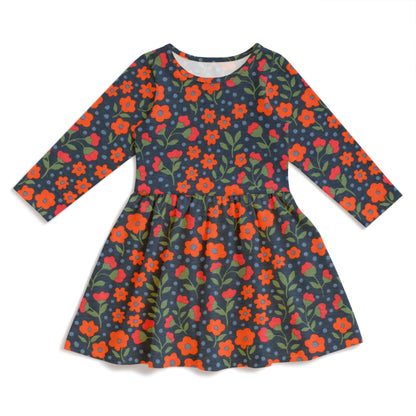 Calgary Dress - Garden Blooms Navy