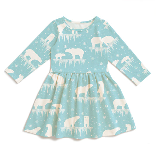 Calgary Dress - Polar Bears Arctic Blue - Pretty Much Perfect