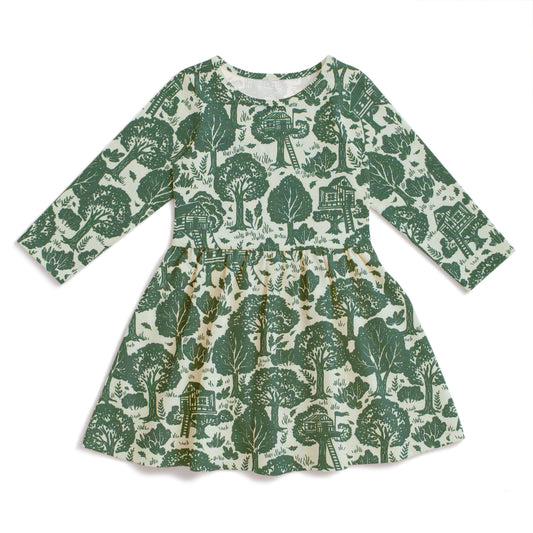 Calgary Dress - Treehouses Green
